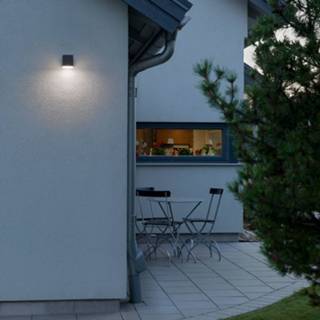 👉 Buiten wandlamp aluminium antraciet warmwit a+ LED buitenwandlamp Monza vierkant 1-lamp