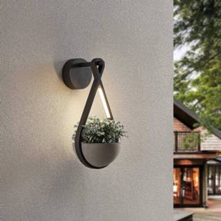 👉 Buiten wandlamp aluminium warmwit donkergrijs a+ Lucande Florka LED