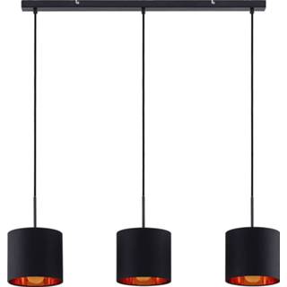 👉 IJzer a++ goud zwart Lindby Trinika textiel-hanglamp in