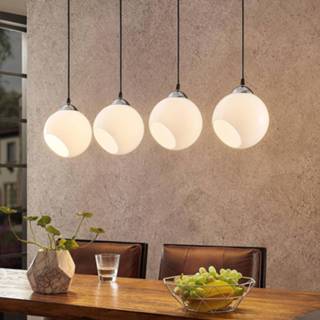 👉 Hang lamp glas a++ wit Lindby Odila hanglamp, 4 glazen bollen,