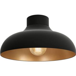 👉 Plafondlamp zwart mat metaal a++ Basca, buiten zwart, binnen koper