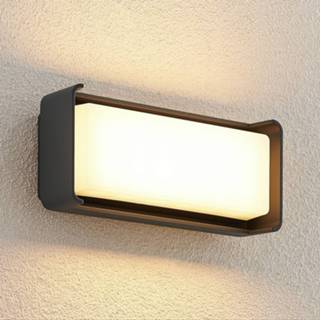 👉 Buitenwandlamp antraciet aluminium warmwit a+ Lucande Babet LED buiten wandlamp