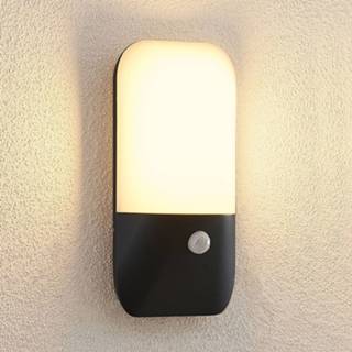 👉 Buitenwandlamp antraciet aluminium warmwit a+ Lucande Bazilea LED-sensor