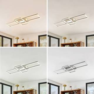 👉 Plafondlamp mat nikkel aluminium a+ Lindby Mairin LED plafondlamp,
