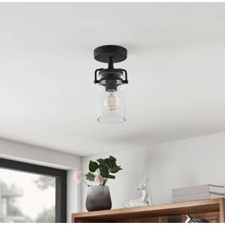 👉 Plafondlamp zwart IJzer a++ transparant Lindby Vintus plafondlamp,