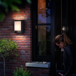 👉 Buiten wandlamp philips a+ warmwit antraciet aluminium Arbour LED buitenwandlamp 1-lamps sensor