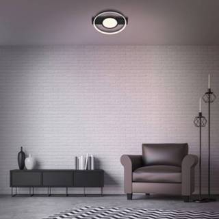 👉 LED plafondlamp 3028, hoekig, zwart, 2-lamps