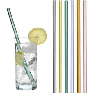 👉 TFA Dostmann Trinkhalme aus farbigem Glas 21 cm Rietjes van gekleurd glas