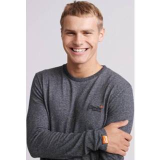 👉 Longsleeve grijs XXL male Superdry | stone grey feeder 5059046320547