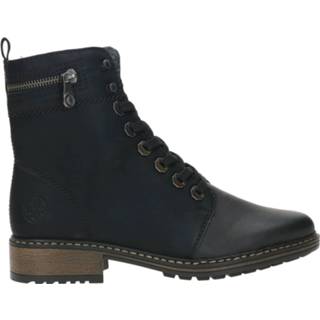 👉 Veterboots leer damesschoenen vrouwen zwart Rieker Veterboot 4060596098078