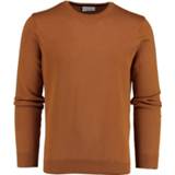 👉 Pullover blauw polyester l truien mannen bruin Bos Bright Blue Bram ronde hals 180541/mustard