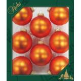 👉 Kerstbal oranje glas 8x matte kerstboomversiering kerstballen van 7 cm