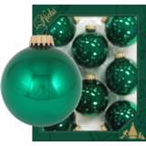 👉 Kerstbal groene glas 8x Glanzende emerald kerstballen van 7 cm