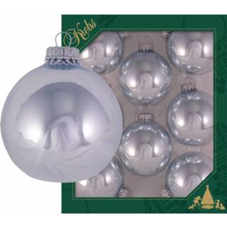 👉 Kerstbal blauwe kristal glas 8x Glanzende kerstboomversiering kerstballen van 7 cm