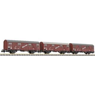 👉 Liliput L260144 N 3-delige set gesloten goederenwagons „banaan” Ibblps 393 / Ibblps 395 van de DB