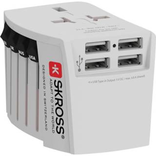 👉 Reisstekker Skross 1302961 MUV USB (4xA) 7640166323716