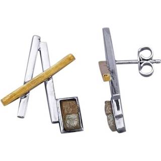 👉 Oorbel zilverkleur zilver vrouwen mat oppervlak Oorbellen AMY VERMONT 4055706196805