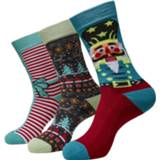 👉 Sock unisex kra meerkleurig Urban Classics - Christmas Nutcracker Socks 3-Pack Sokken 4053838665947