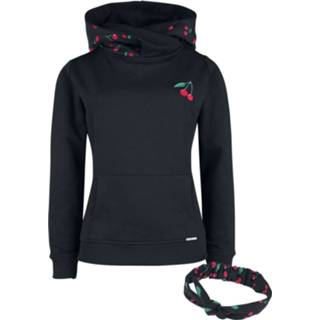 👉 Shawl zwart rood vrouwen s Pussy Deluxe - Cherries Hoodie with Hairband Trui met capuchon 4044583798363