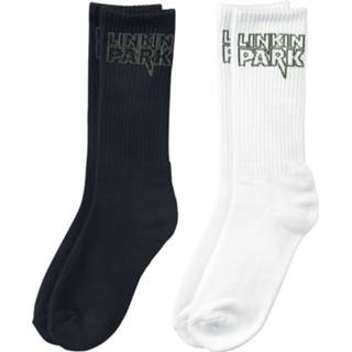 👉 Sokken zwart wit mannen hals Linkin Park - Logo Socken 2er Pack 4053838730782