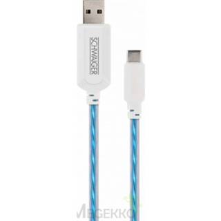 👉 Wit Schwaiger LKL 100 C USB-kabel 0,8 m 2.0 USB A 4004005027150