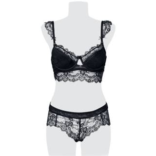 👉 Grijs zwart vrouwen m Grey Velvet - 2-teiliges Cami-Set aus Spitze Ondergoed 4251393725773
