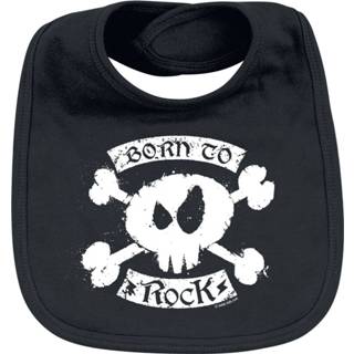 👉 Slab zwart unisex kinderen Metal Kids - Born To Rock Slabbetje 4064854138902