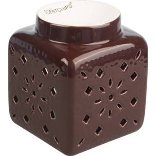 Vierkant Cut Out Bordeaux Waxbrander-Geurbrander ScentBurners