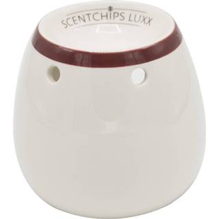 Vaas Wit Bordeaux Rand Waxbrander-Geurbrander ScentBurners