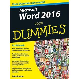 👉 Microsoft Word 2016 voor Dummies - Dan Gookin (ISBN: 9789045352459) 9789045352459