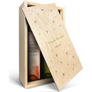 Wijnpakket wit in gegraveerde kist - Oude Kaap en rosé 4251217139748
