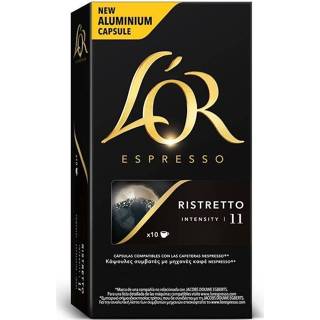 👉 Nespresso machine aluminium RISTRETTO L 'or, 10 compatible capsules