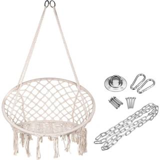 👉 Hangmat 120x80CM Nordic Hammock Chair Swing Rope Outdoor Indoor Garden Round Seat For Child Adult Swinging Hanging Safety