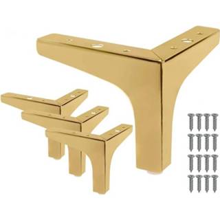 👉 Sofa rose goud 4Pcs 4-Inch Furniture Legs Modern Style Metal Gold Triple-cornered Feet for Table Cabinet Cupboard