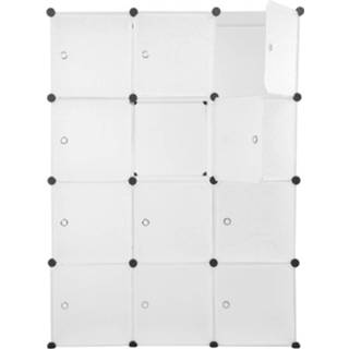 👉 Wardrobe plastic 12 Grids Modern DIY Storage Shelf Waterproof Home Use Cube Organiser Clothes Cabinet