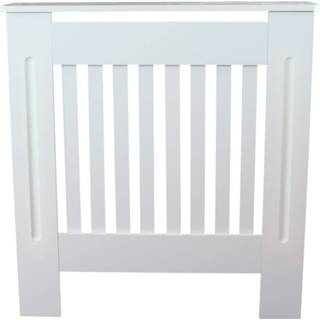 👉 Radiator wit MDF s Simple Traditional Design Ventilated E1 Board Vertical Stripe Pattern Cover White