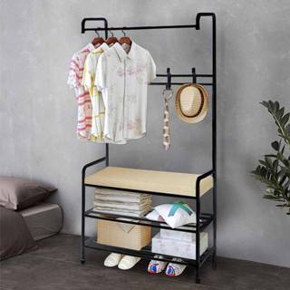 👉 Hanger Metal Floor-Standing Coat Rack Hanging Clothes with Comfortable Cushion Simple Storage Shelf for Home