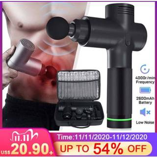 👉 4000r/min Therapy Massage Guns 3 Gears Muscle Massager Pain Sport Massage Machine Relax Body Slimming Relief 4 Heads With Bag