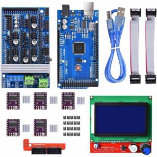 👉 Moederbord Ramps 1.6 Motherboard +5pcs DRV8825 Stepper Motor Driver+Mega 2560 R3 Reprap Model+LCD 12864