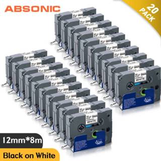 👉 Labelmaker zwart wit Absonic 20PK TZe-231 TZ2-231 12mm Label Tapes Black on white Compatible for Brother Ptouch PT200 1000 D210 H110 E110 Maker