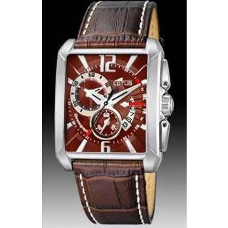 👉 Horlogeband bruin leder wit stiksel pushpinbevestiging Lotus 15536-2 26mm 8719217248403