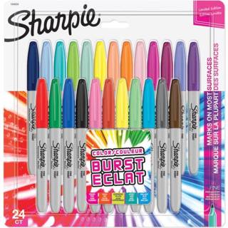 👉 Viltstift Sharpie permanente marker colour burst, fijne punt, blister van 24 stuks in geassorteerde kleuren 3501179562926