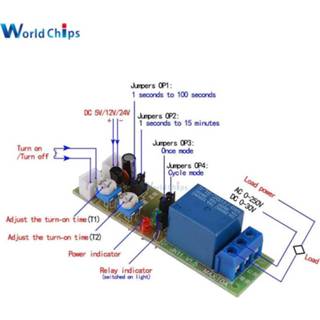 👉 Switch JK11 Cycle Timer Delay Relay Module DC 5V 12V 24V On/Off Power Supply 0-15Min 0-60Min with Cable