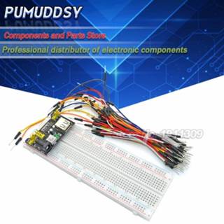 👉 Breadboard 1sets/(3PCS) MB102 830 Point Solderless PCB with 65PCS Jump Cable Wires and starter kit new
