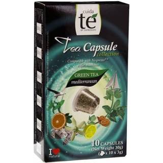 👉 Nespresso machine donkergroen Mediterranean green tea, 10 capsules care compatible tea