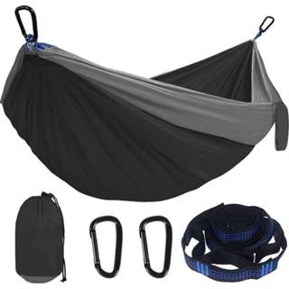 👉 Hangmat Camping Hammock Double Single Lightweight with Hanging Ropes for Backpacking Hiking Travel Beach Garden