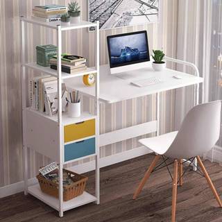 👉 Workstation large Wood Computer Desk Laptop Writing Table Study with Drawers Shelves Office Furniture PC Home