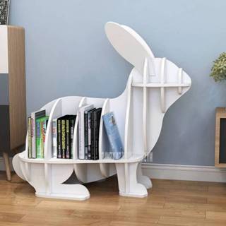 👉 Ornament kinderen S/M Creative Animal-shaped Rabbit Bookcase Kindergarten Kids Furniture Children's Bookshelf Rack Home Decoration Floor Ornaments