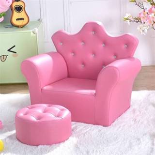 👉 Pink Kids Sofa Armrest Couch with Ottoman High Quality Children Sofa Set Living Room Furniture HW54194