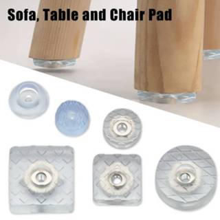 Sofa transparent rubber 10pcs Non-slip Chair Leg Caps Feet Pads Foot Covers Floor Furniture Legs Protector Pad with Screws